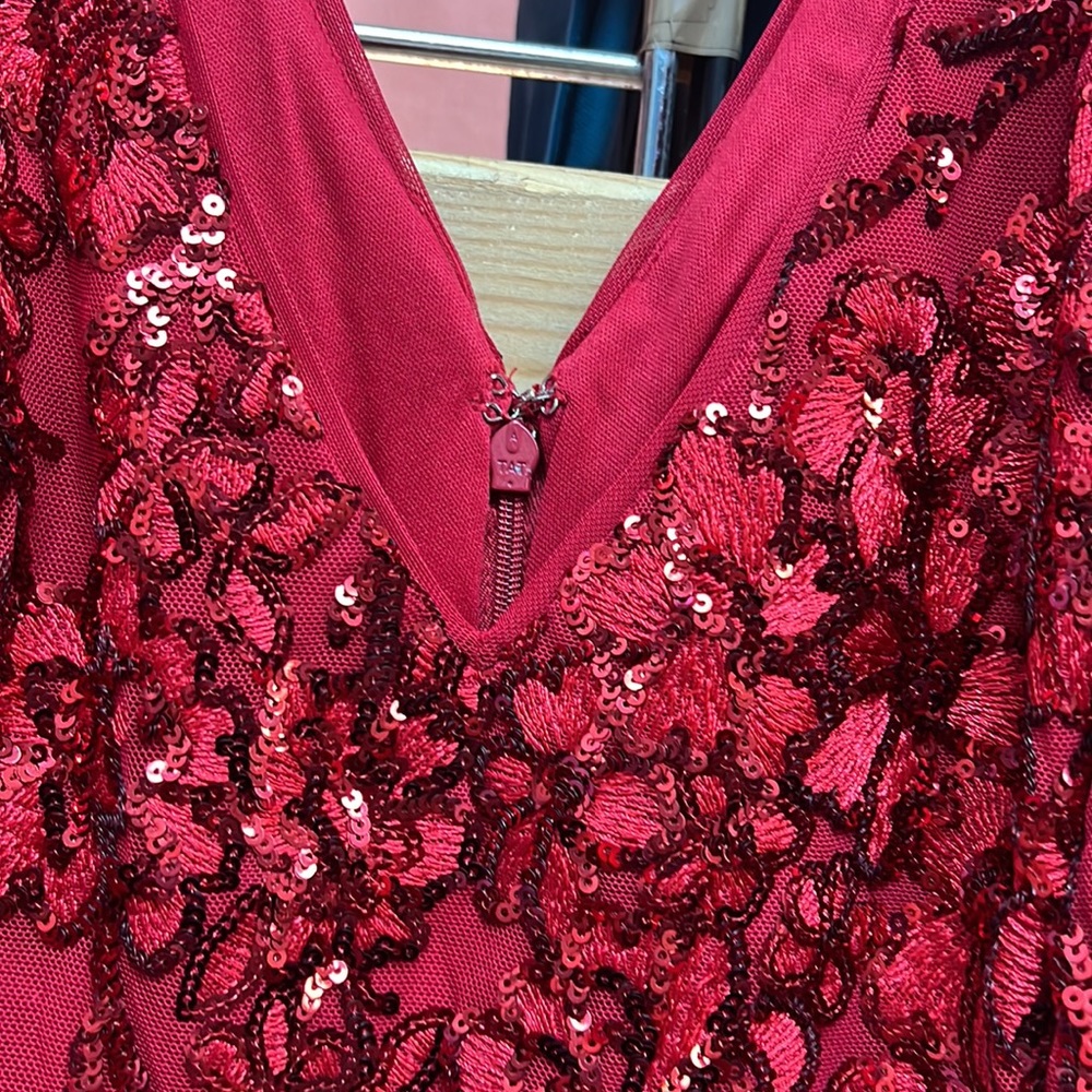 NWT,Alex & Eve from Alex evenings Sequin Floral Sheath Dress
,red - Picture 10 of 17